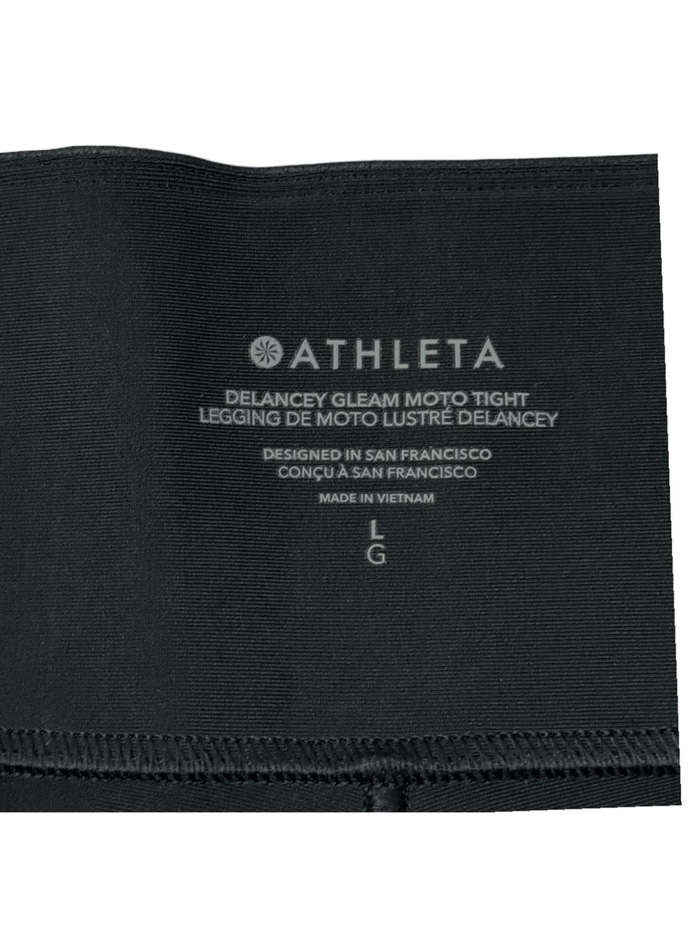 Athleta Delancey Moto Tight Black Zipper Ankle Activewear Athleisure Women’s L - Picture 10 of 12